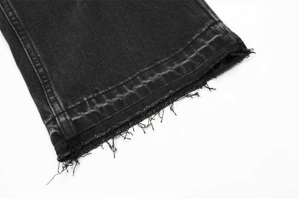 Loose Fit Washed Denim Straight Jeans PinkLimes Trending Streetwear