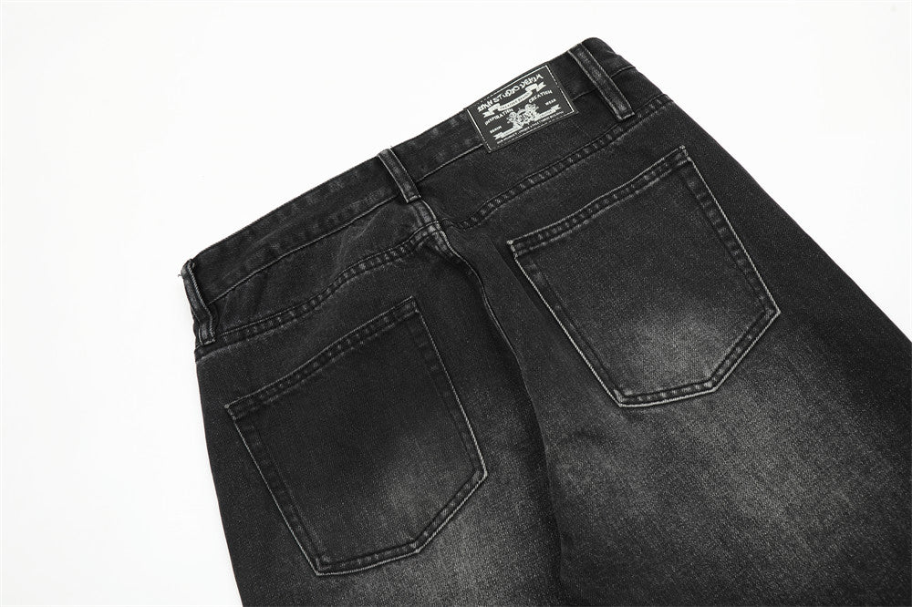 Loose Fit Washed Denim Straight Jeans PinkLimes Trending Streetwear
