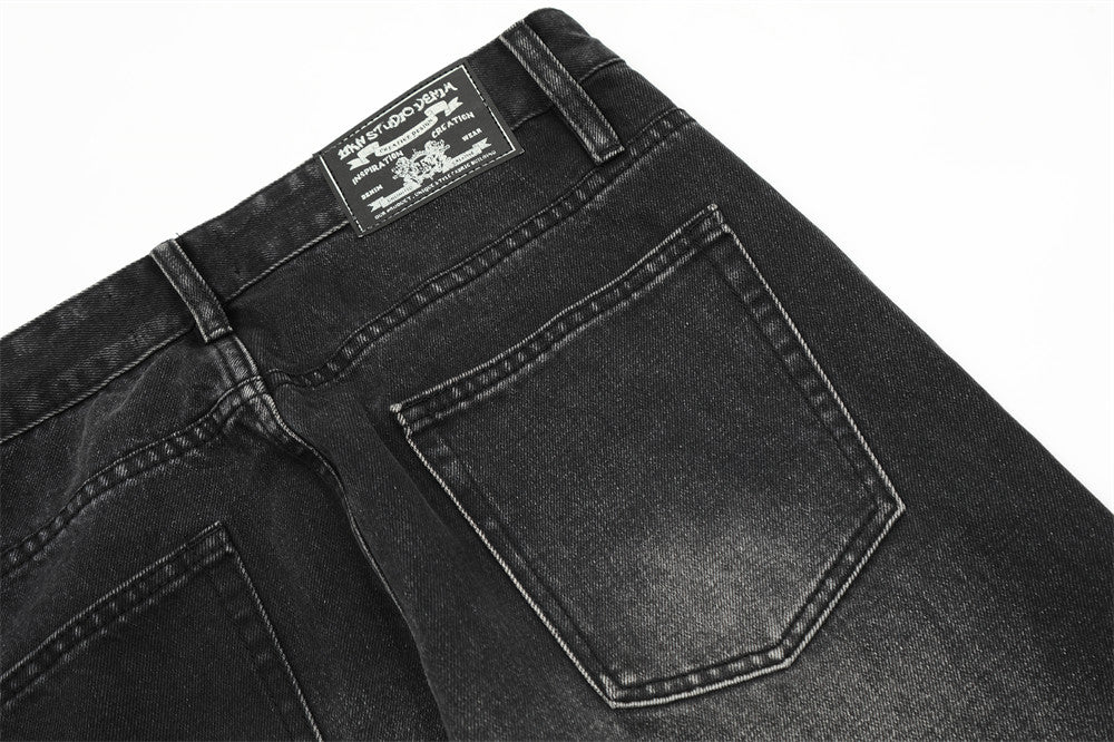 Loose Fit Washed Denim Straight Jeans PinkLimes Trending Streetwear