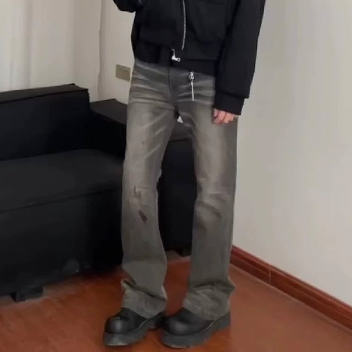 Crumpled Micro-Flare Jeans PinkLimes Trending Streetwear