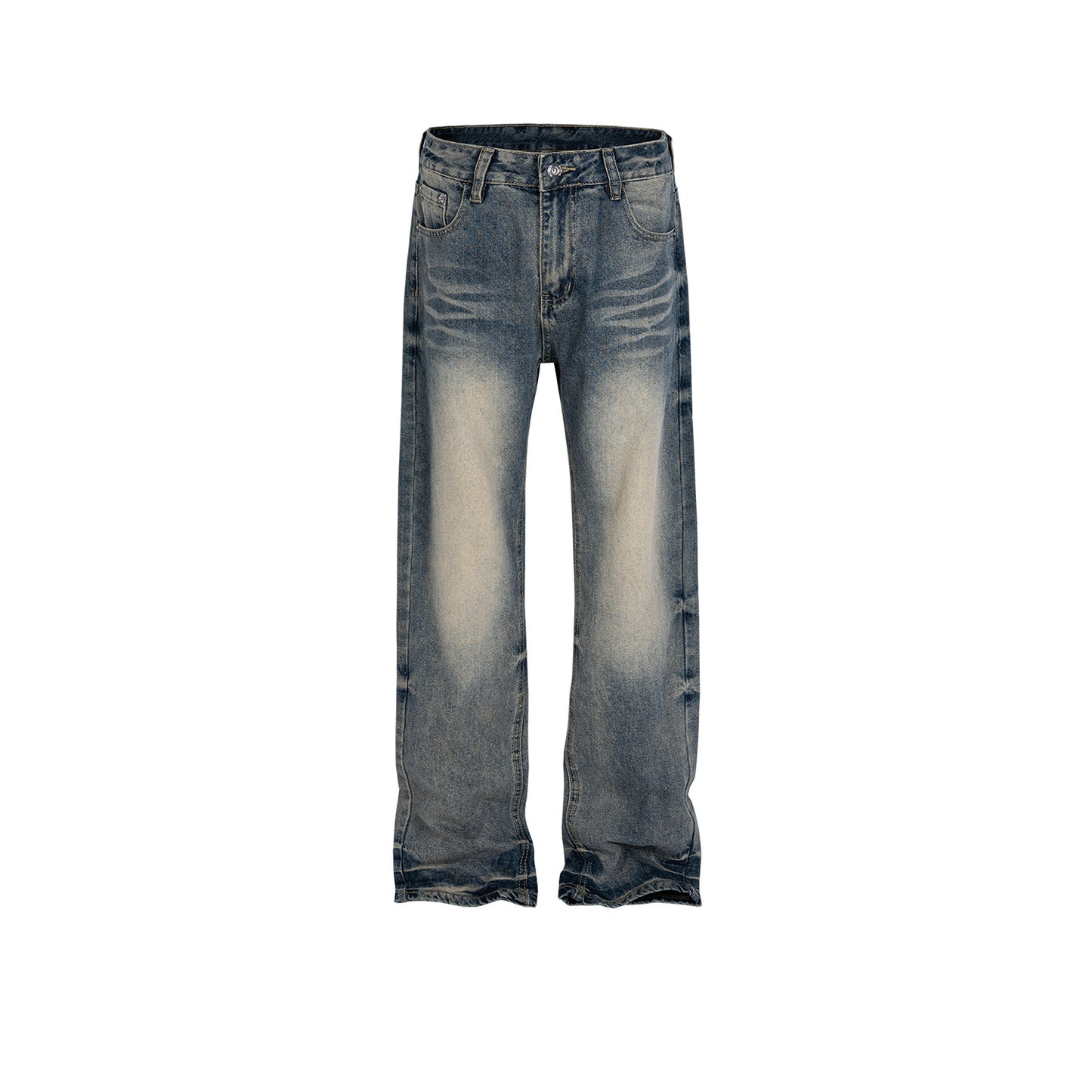 Washed Textured Straight‑Leg Jeans Blue PinkLimes Trending Streetwear