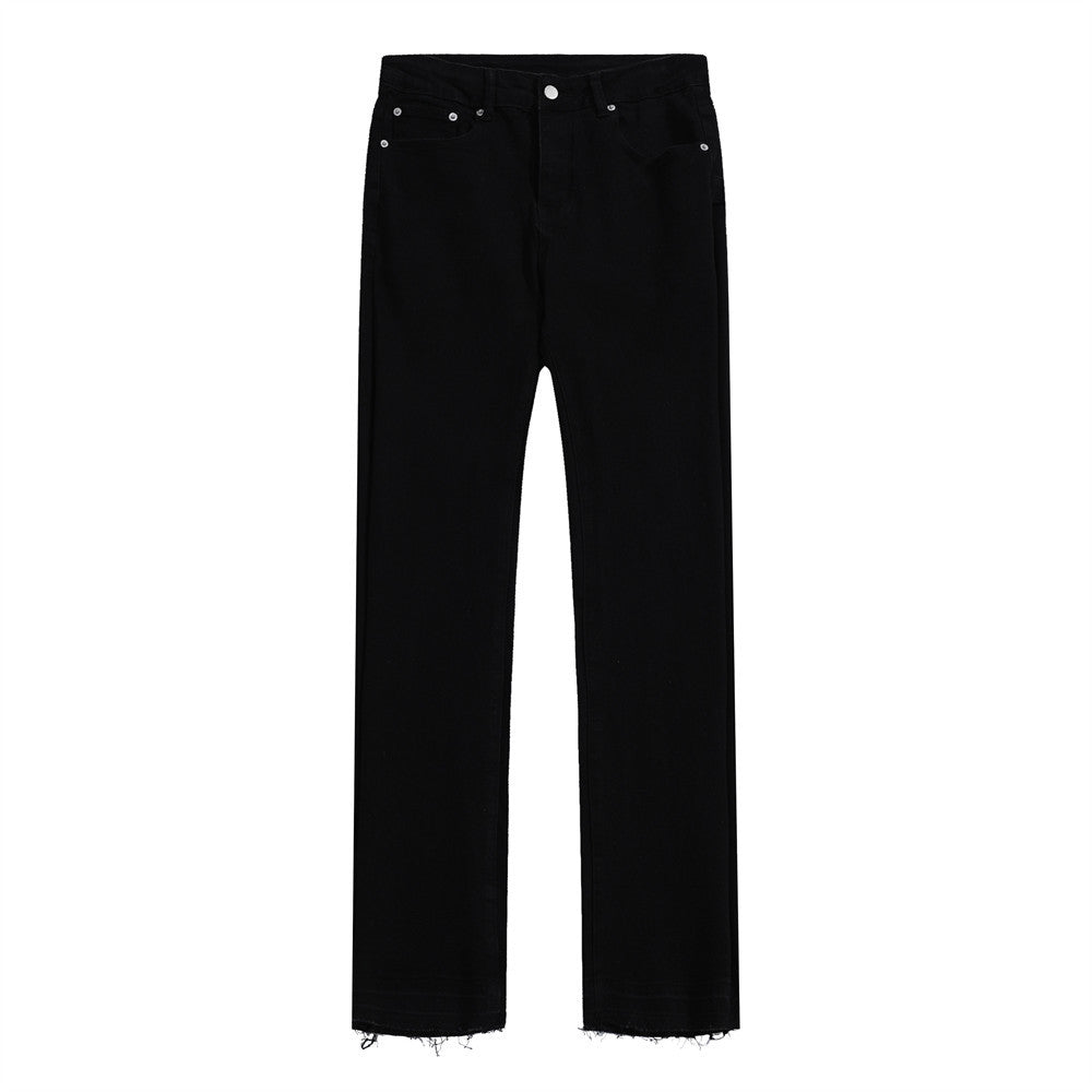 American-Style Washed Straight Jeans Black PinkLimes Trending Streetwear