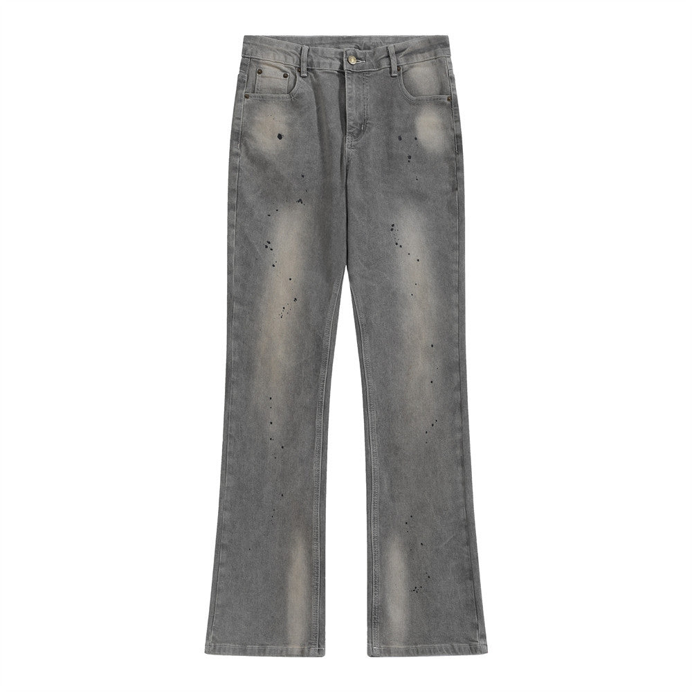 Splash Ink Loose Jeans Grey PinkLimes Trending Streetwear