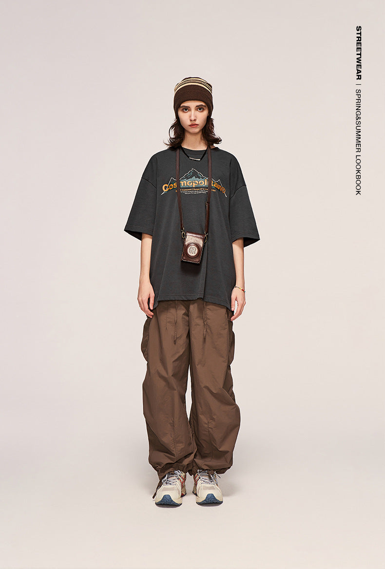 Fine Pattern Wide Leg Cargo Pants PinkLimes Trending Streetwear