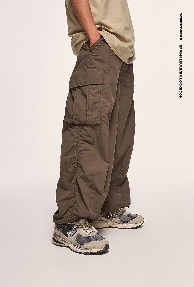Fine Pattern Wide Leg Cargo Pants PinkLimes Trending Streetwear