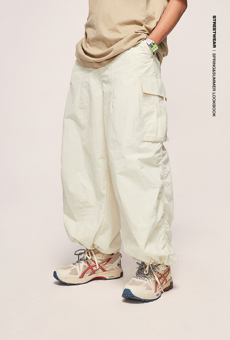Fine Pattern Wide Leg Cargo Pants PinkLimes Trending Streetwear