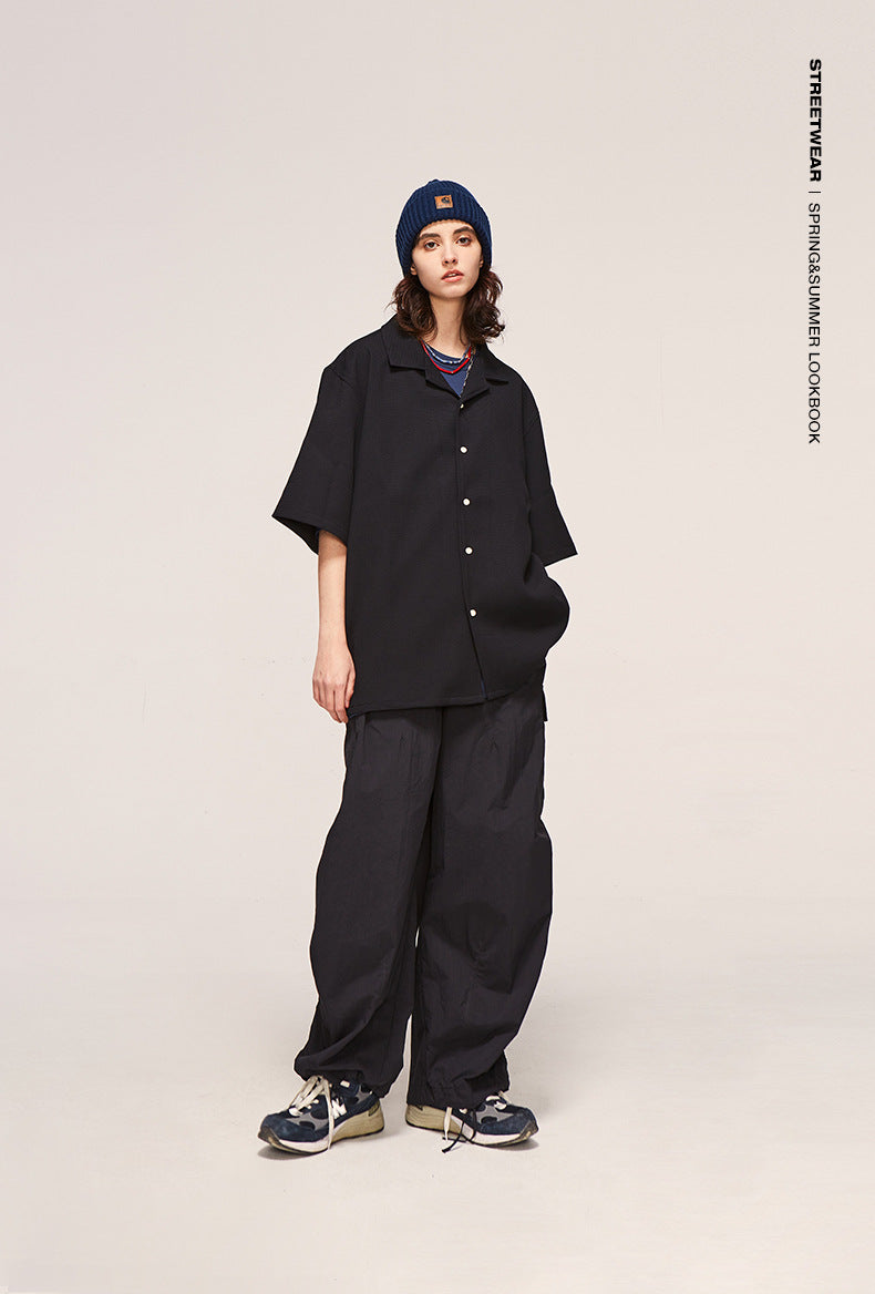 Fine Pattern Wide Leg Cargo Pants PinkLimes Trending Streetwear
