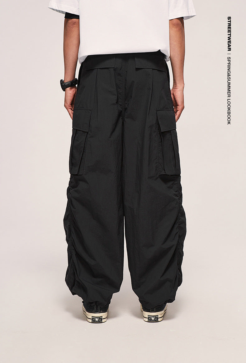 Fine Pattern Wide Leg Cargo Pants PinkLimes Trending Streetwear