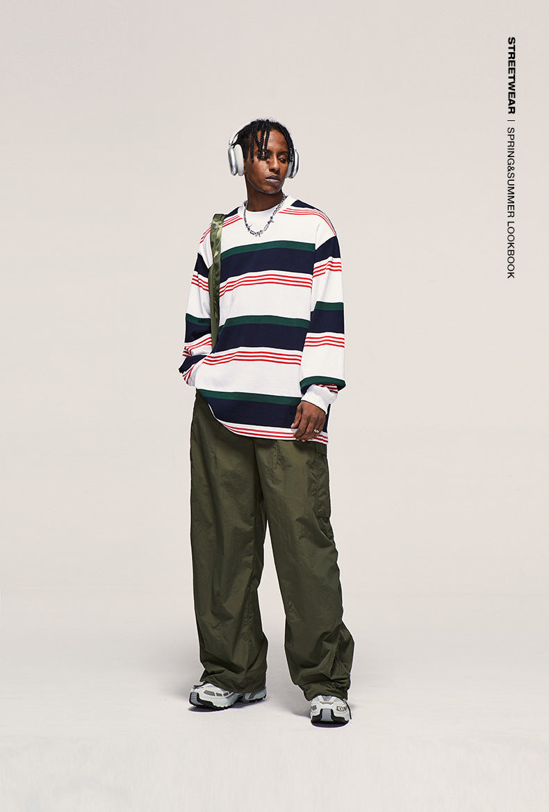 Fine Pattern Wide Leg Cargo Pants PinkLimes Trending Streetwear