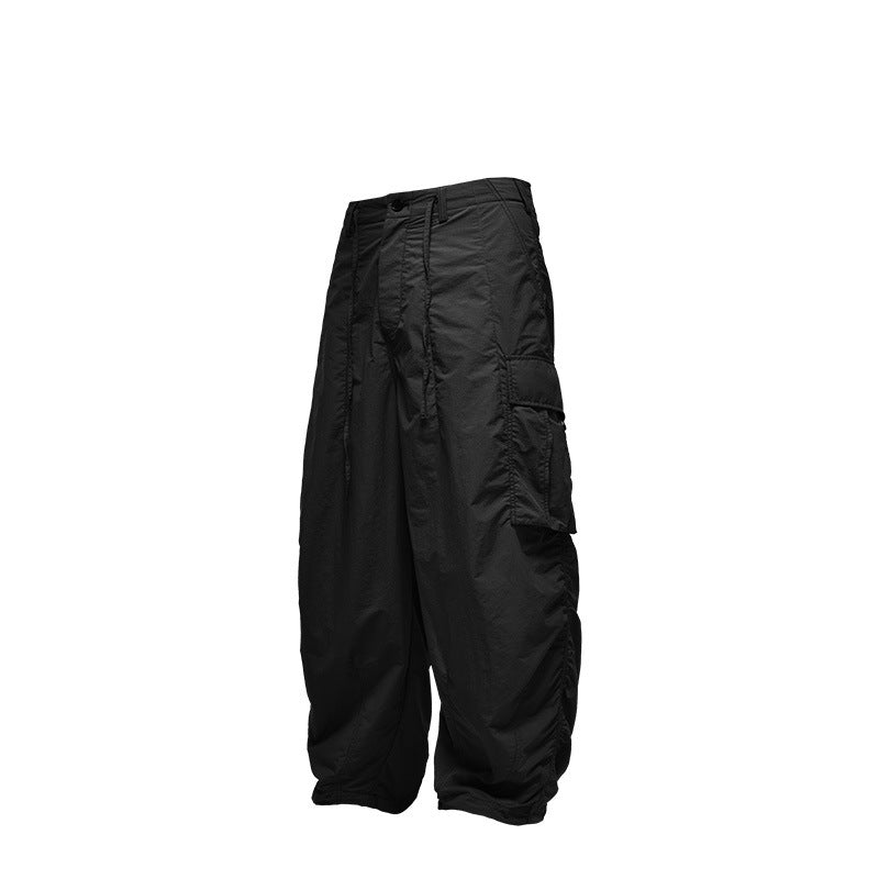 Fine Pattern Wide Leg Cargo Pants Black PinkLimes Trending Streetwear