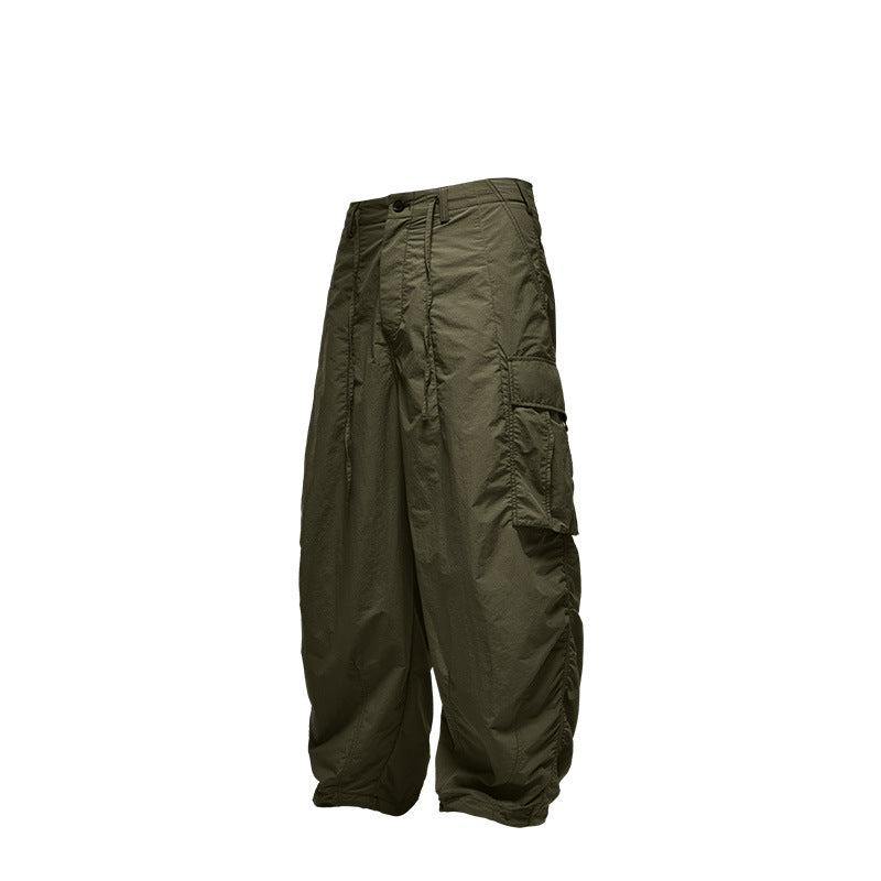 Fine Pattern Wide Leg Cargo Pants Army Green PinkLimes Trending Streetwear