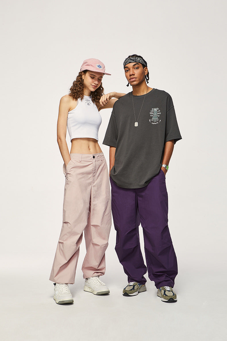 Two-Way Paratrooper Wide Leg Cargo Pants PinkLimes Trending Streetwear