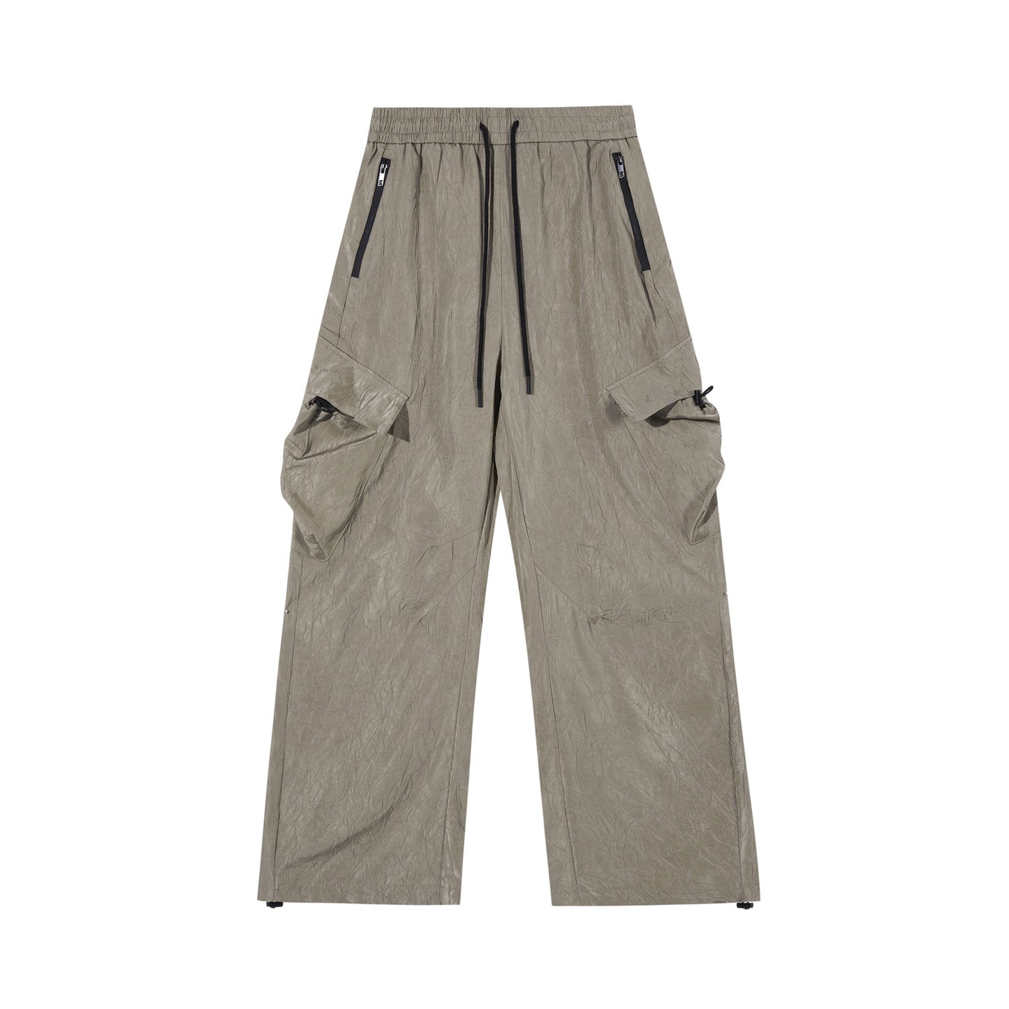 MADEEXTREME Retro Pleated Paratrooper Cargo Pants Khaki PinkLimes Trending Streetwear