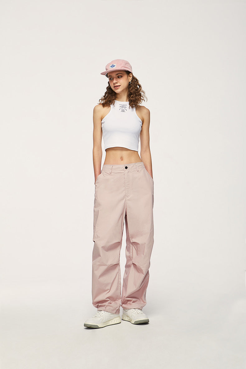 Two-Way Paratrooper Wide Leg Cargo Pants PinkLimes Trending Streetwear
