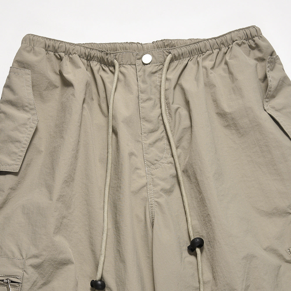 American Pleated Drawstring Cargo Pants PinkLimes Trending Streetwear