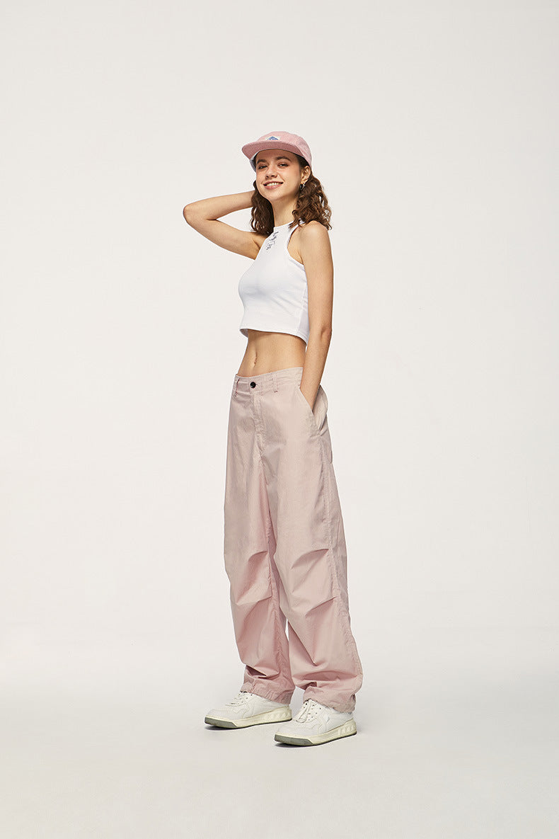 Two-Way Paratrooper Wide Leg Cargo Pants PinkLimes Trending Streetwear