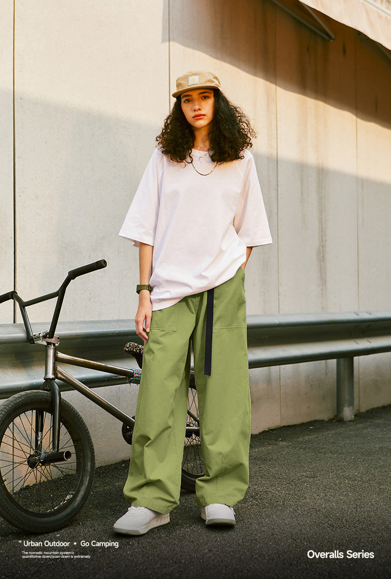 Japanese Loose Tooling Wide Leg Cargo Pants PinkLimes Trending Streetwear
