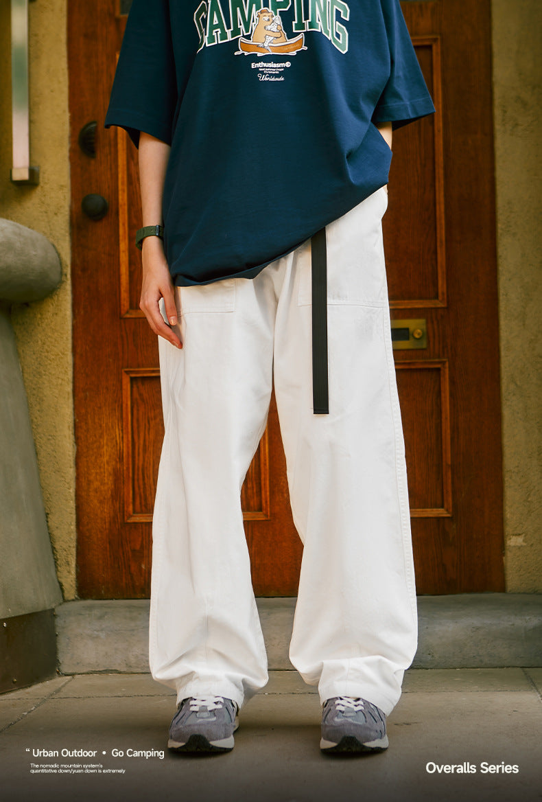 Japanese Loose Tooling Wide Leg Cargo Pants PinkLimes Trending Streetwear