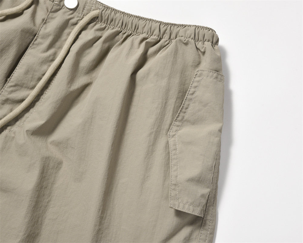 American Pleated Drawstring Cargo Pants PinkLimes Trending Streetwear