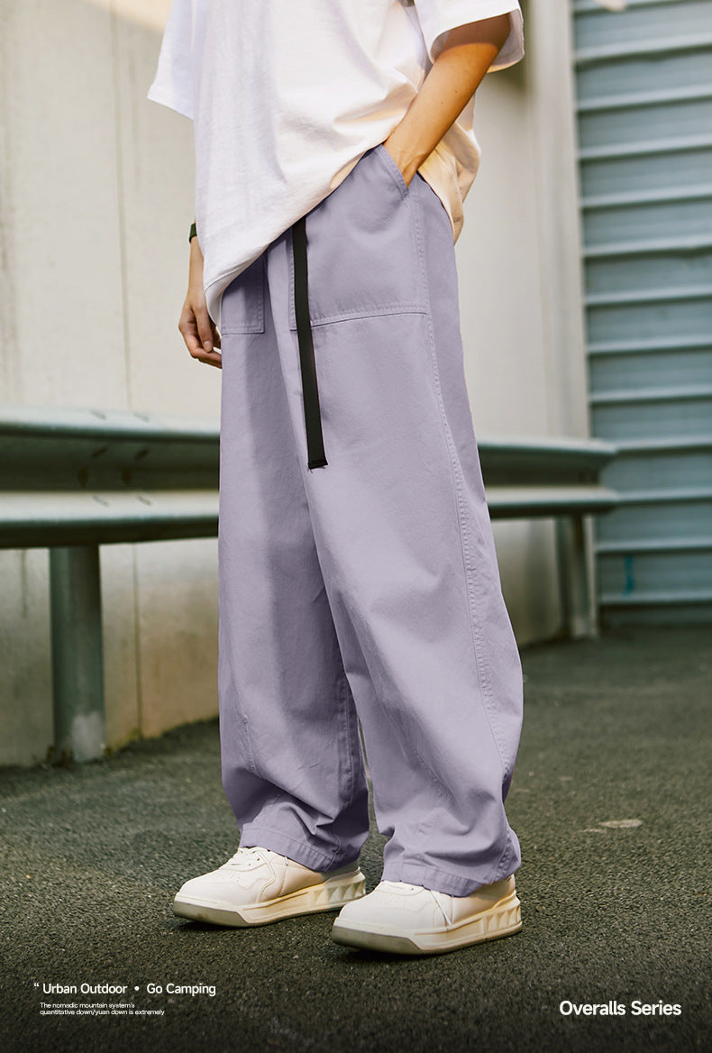 Japanese Loose Tooling Wide Leg Cargo Pants PinkLimes Trending Streetwear