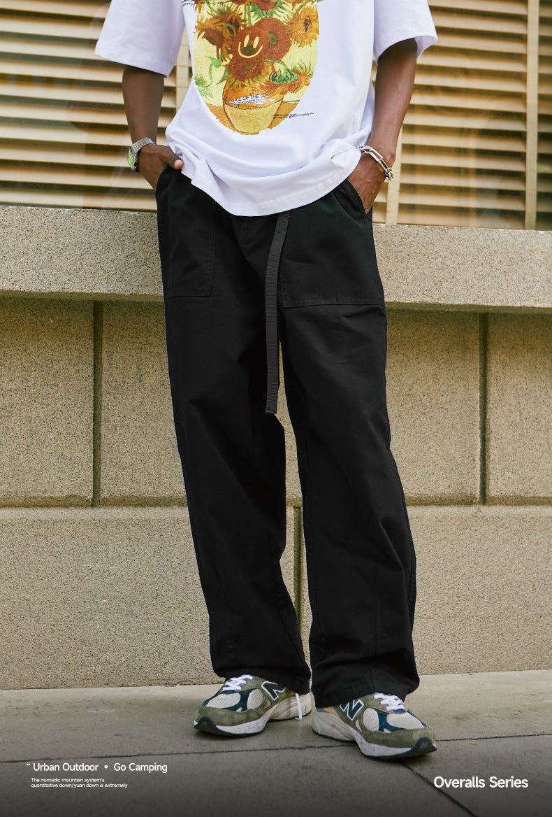 Japanese Loose Tooling Wide Leg Cargo Pants PinkLimes Trending Streetwear