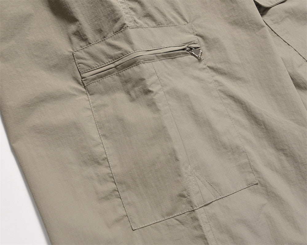 American Pleated Drawstring Cargo Pants PinkLimes Trending Streetwear
