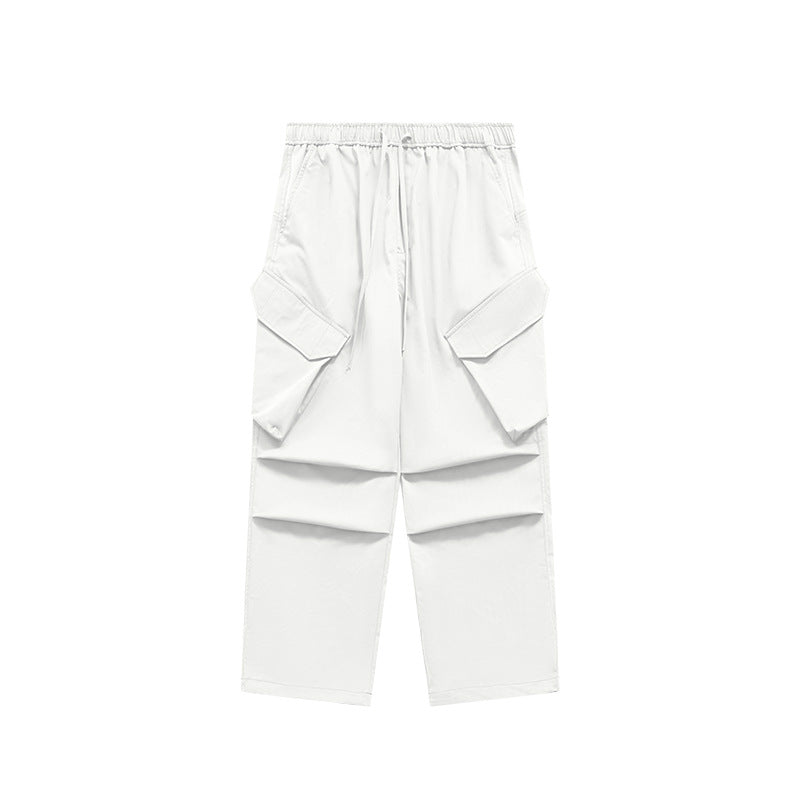 Functional Workwear Wide Leg Cargo Pants White PinkLimes Trending Streetwear