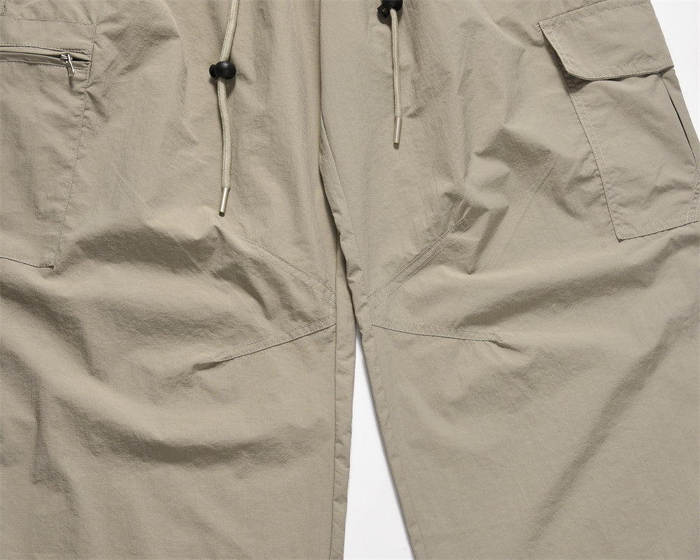 American Pleated Drawstring Cargo Pants PinkLimes Trending Streetwear
