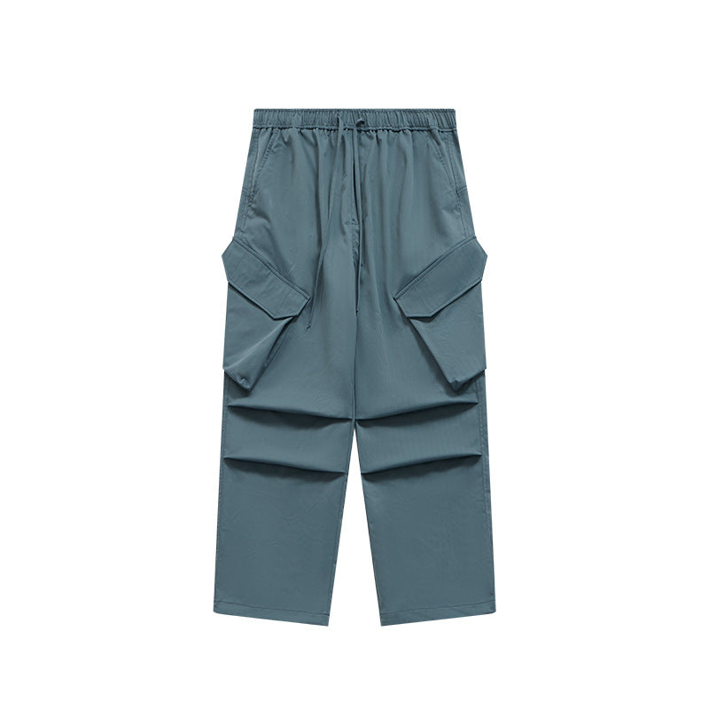 Functional Workwear Wide Leg Cargo Pants Blue PinkLimes Trending Streetwear