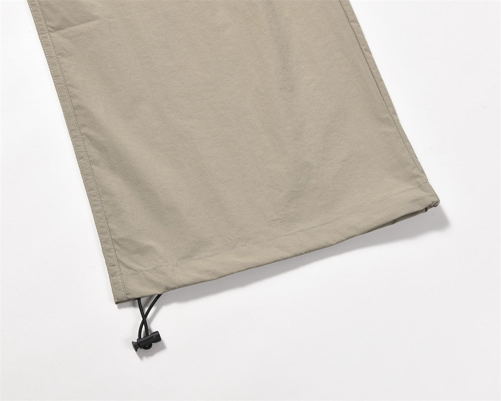 American Pleated Drawstring Cargo Pants PinkLimes Trending Streetwear