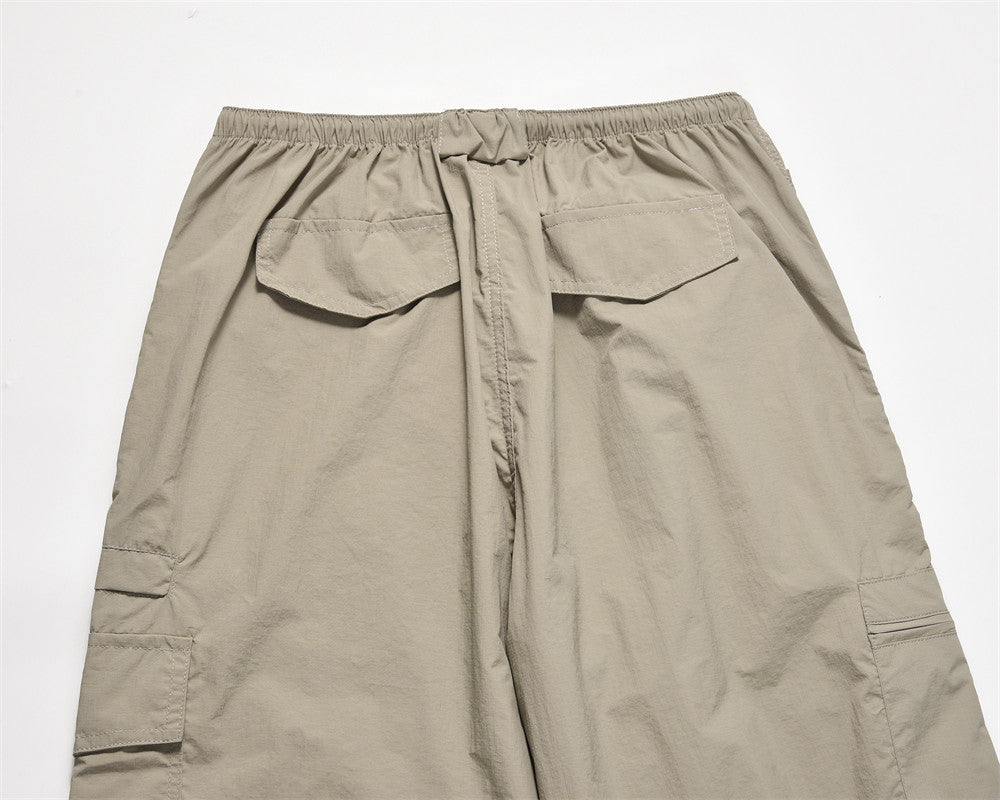American Pleated Drawstring Cargo Pants PinkLimes Trending Streetwear