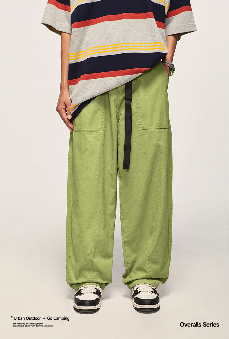 Japanese Loose Tooling Wide Leg Cargo Pants PinkLimes Trending Streetwear