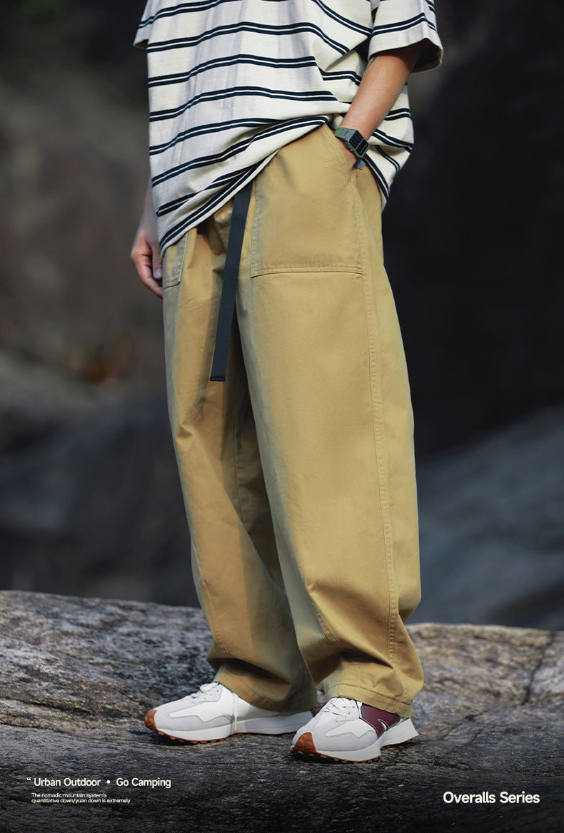Japanese Loose Tooling Wide Leg Cargo Pants PinkLimes Trending Streetwear