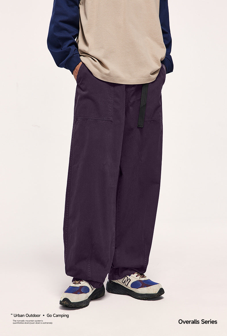Japanese Loose Tooling Wide Leg Cargo Pants PinkLimes Trending Streetwear