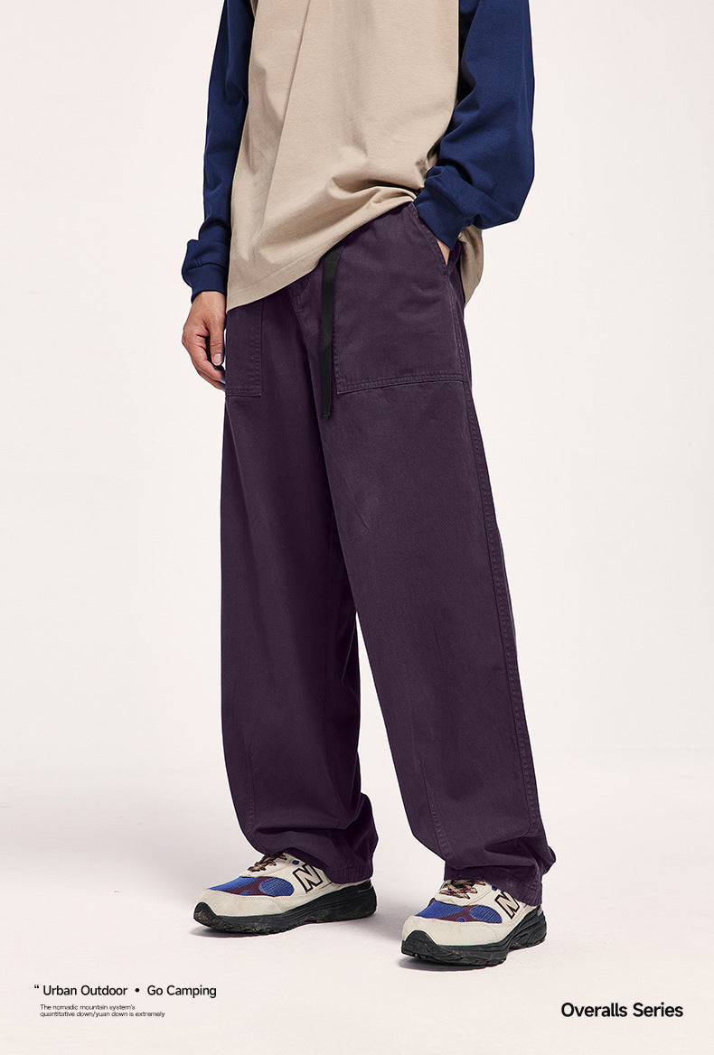 Japanese Loose Tooling Wide Leg Cargo Pants PinkLimes Trending Streetwear