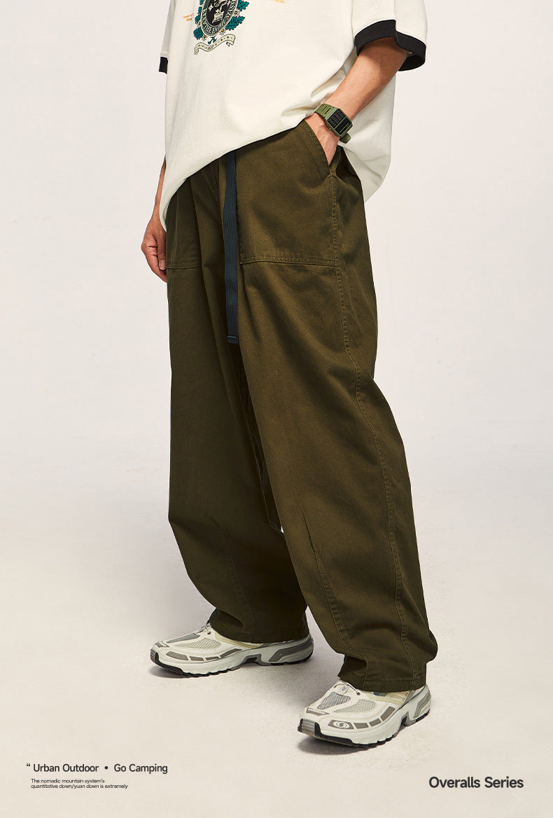 Japanese Loose Tooling Wide Leg Cargo Pants PinkLimes Trending Streetwear