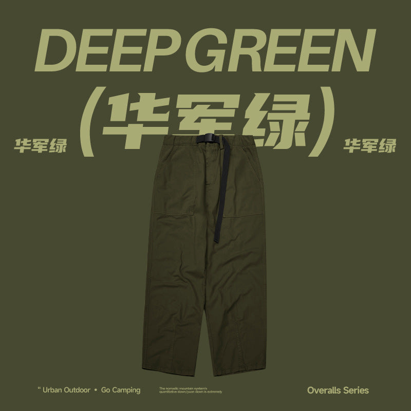 Japanese Loose Tooling Wide Leg Cargo Pants Huajun Green PinkLimes Trending Streetwear