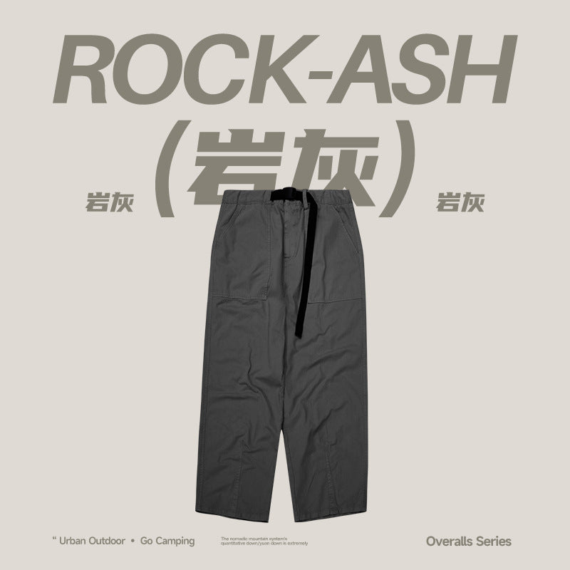 Japanese Loose Tooling Wide Leg Cargo Pants Rock Gray PinkLimes Trending Streetwear