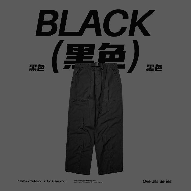 Japanese Loose Tooling Wide Leg Cargo Pants Black PinkLimes Trending Streetwear