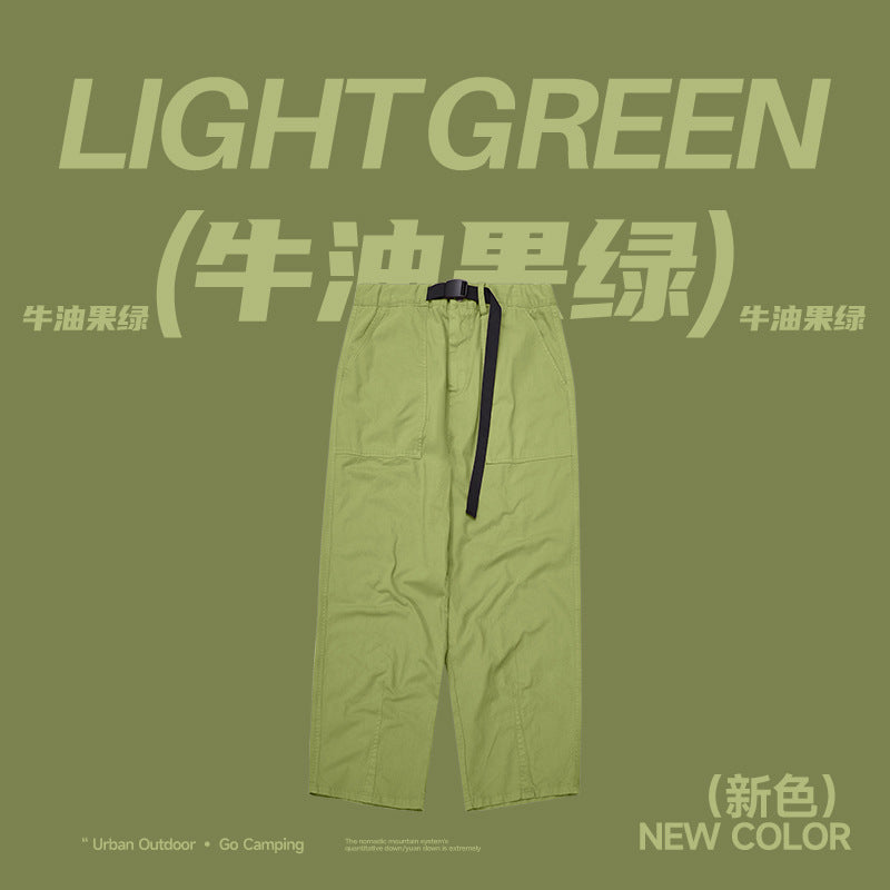 Japanese Loose Tooling Wide Leg Cargo Pants Avocado Green PinkLimes Trending Streetwear