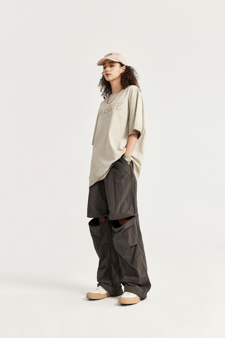 Waterproof Disassembly Wide-Leg Cargo Pants PinkLimes Trending Streetwear