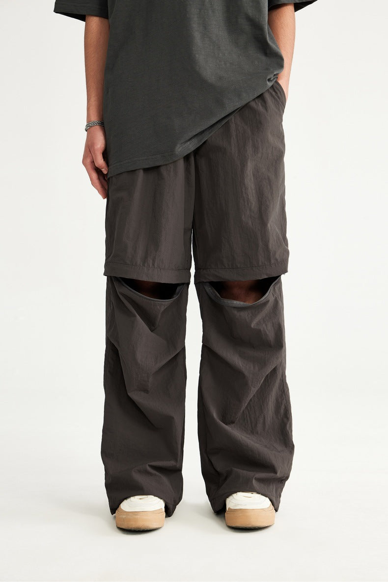 Waterproof Disassembly Wide-Leg Cargo Pants PinkLimes Trending Streetwear