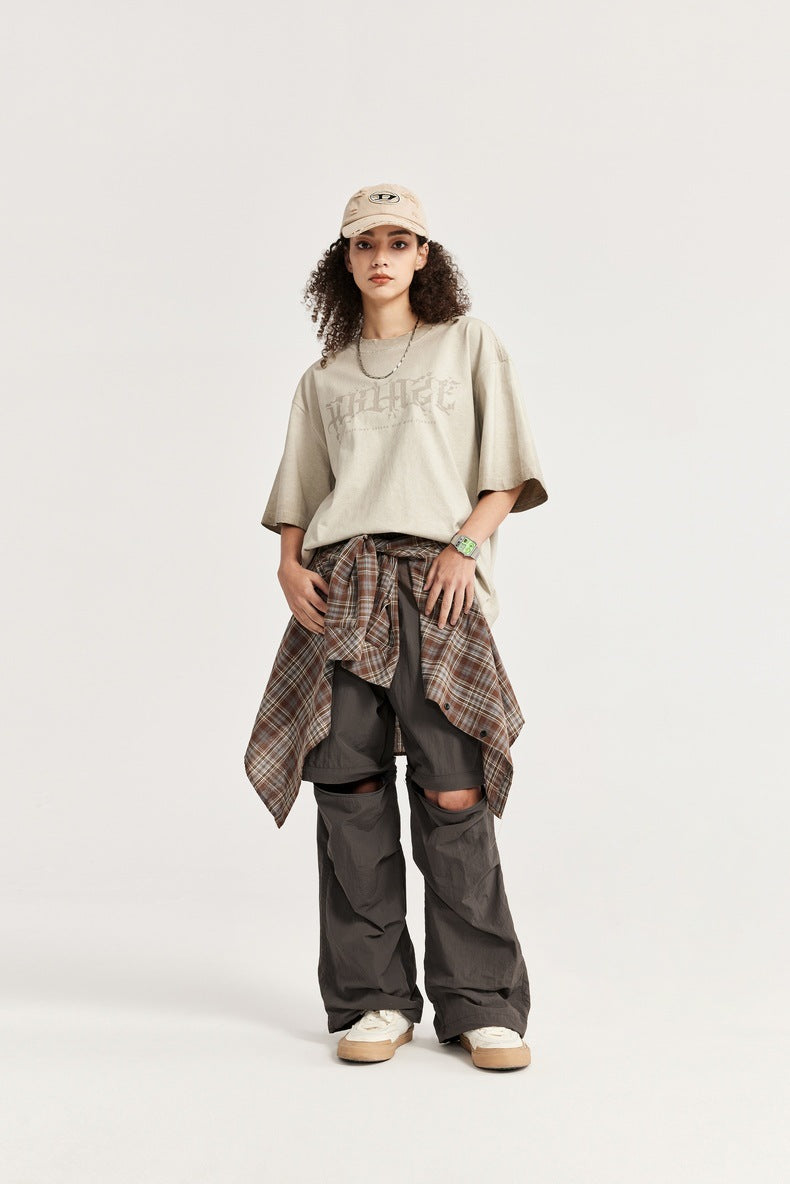 Waterproof Disassembly Wide-Leg Cargo Pants PinkLimes Trending Streetwear