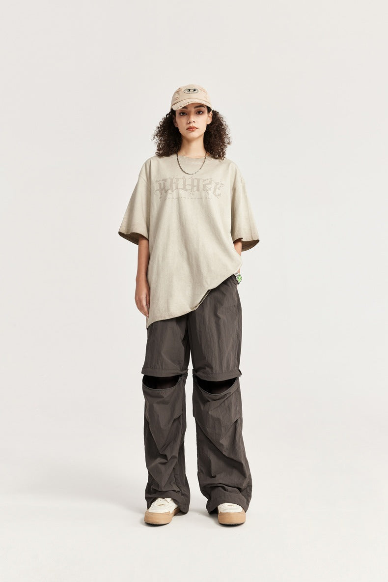 Waterproof Disassembly Wide-Leg Cargo Pants PinkLimes Trending Streetwear