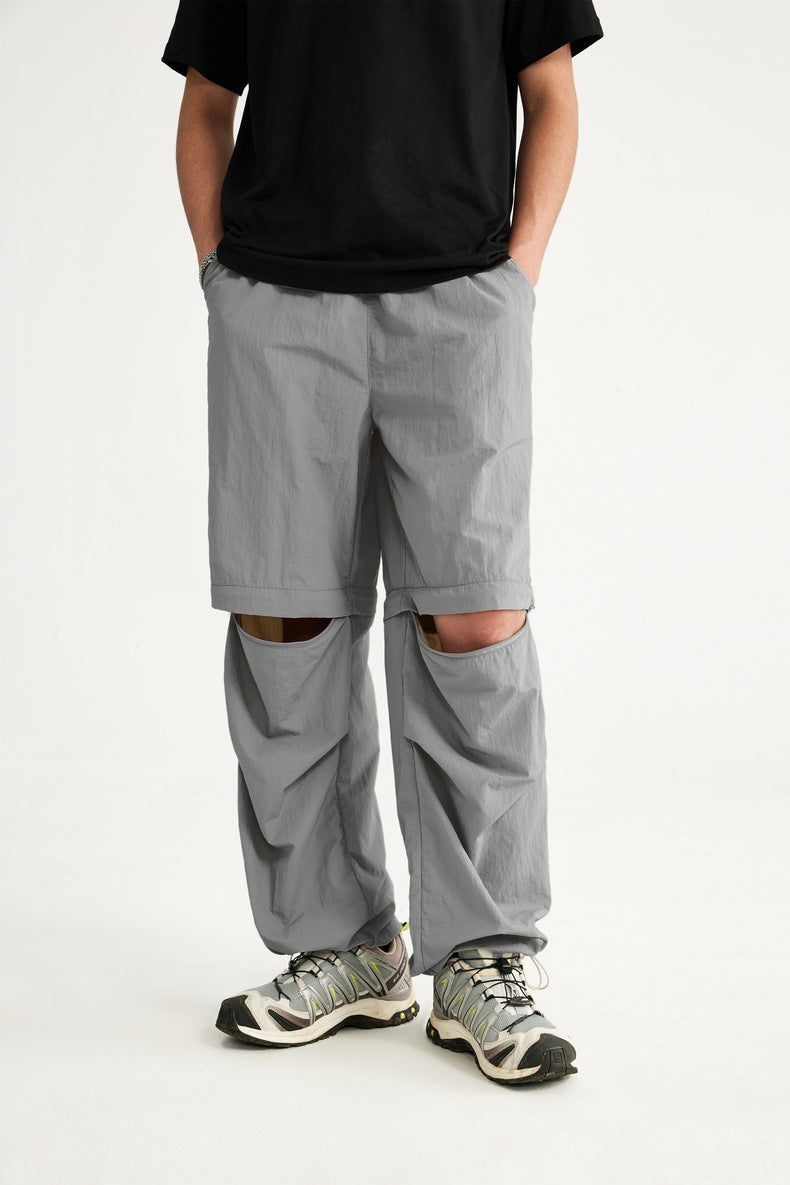 Waterproof Disassembly Wide-Leg Cargo Pants PinkLimes Trending Streetwear