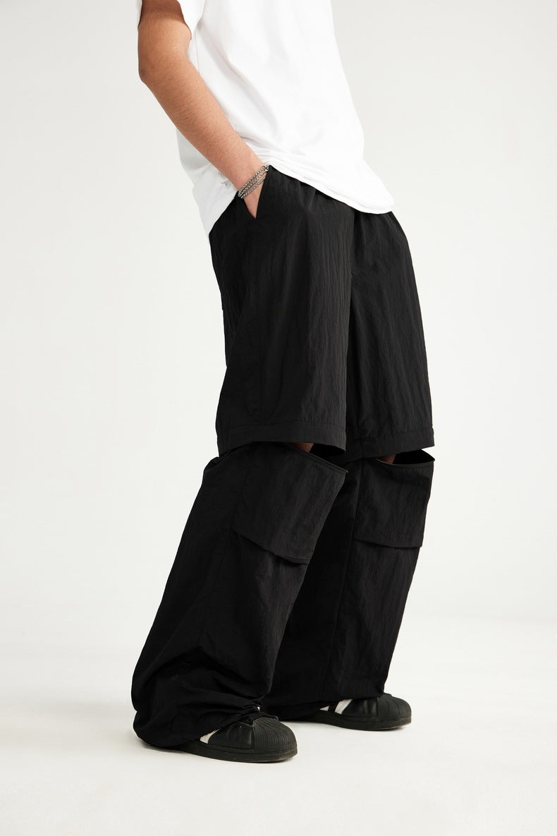 Waterproof Disassembly Wide-Leg Cargo Pants PinkLimes Trending Streetwear