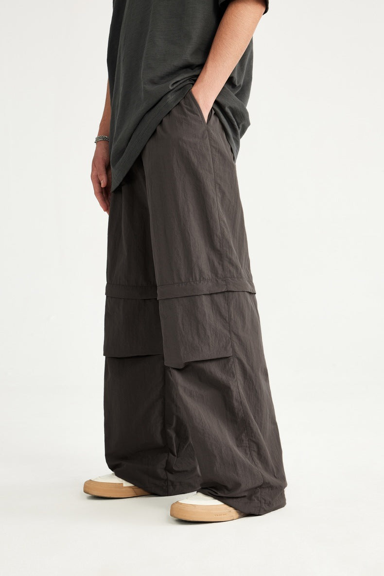 Waterproof Disassembly Wide-Leg Cargo Pants PinkLimes Trending Streetwear
