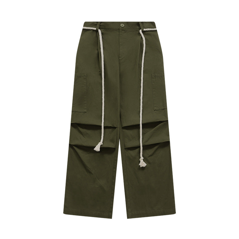 Tethered Wide-Leg Cargo Pants Army Green PinkLimes Trending Streetwear