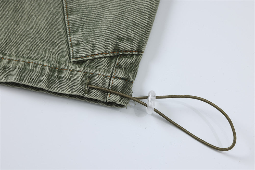 Multi-Pocket Washed Wide-Leg Cargo Pants PinkLimes Trending Streetwear