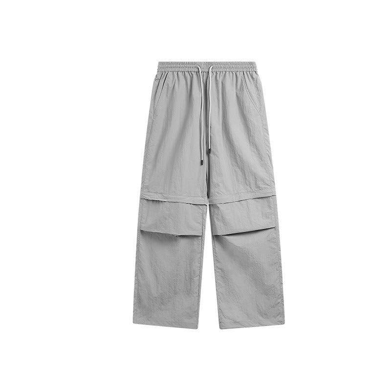 Waterproof Disassembly Wide-Leg Cargo Pants Gray PinkLimes Trending Streetwear